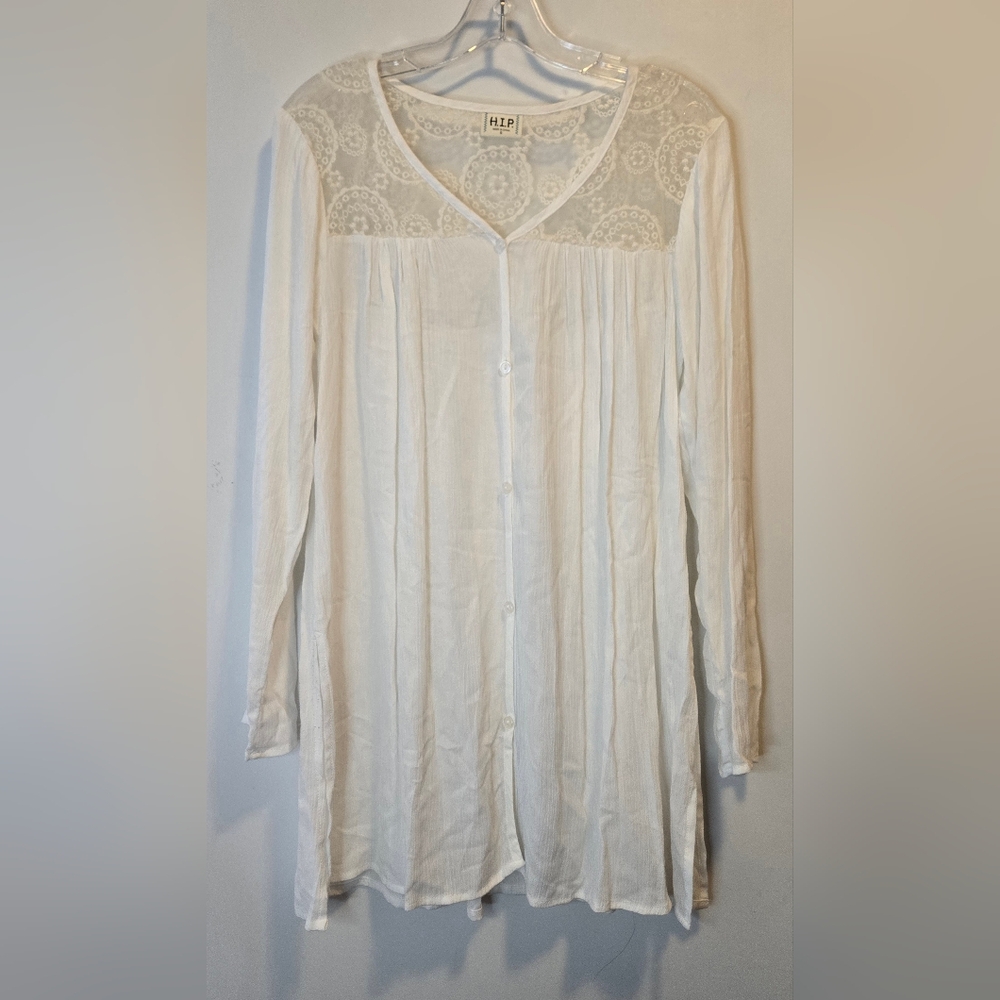 h.i.p. Button Down Lace Top/Dress